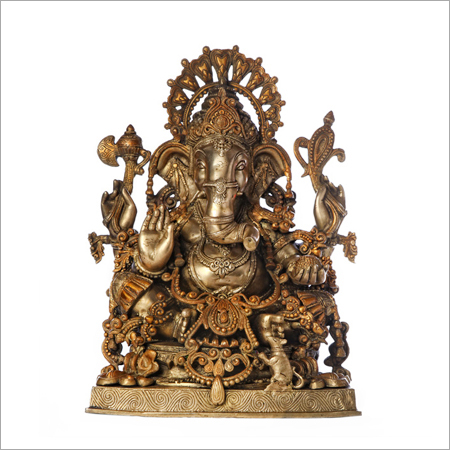 Antique Brass Ganesh Statue