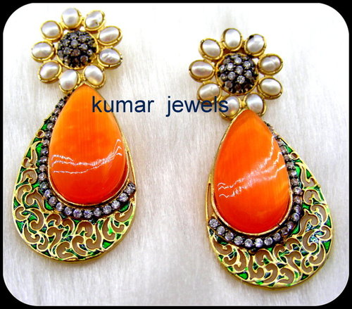 Artificial Neon Orange Earring