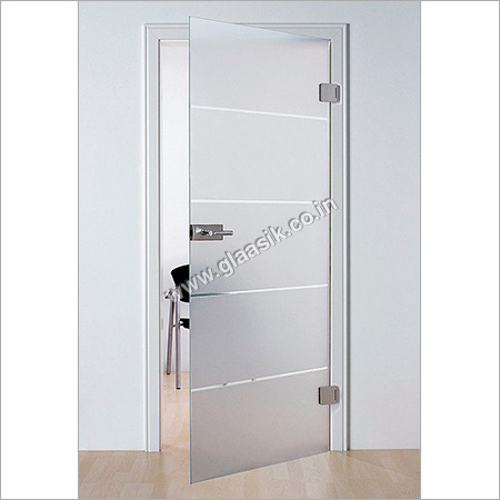 Patterned Glass Pane Swing Door