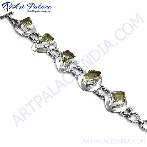 Modern Crystal Silver Bracelet