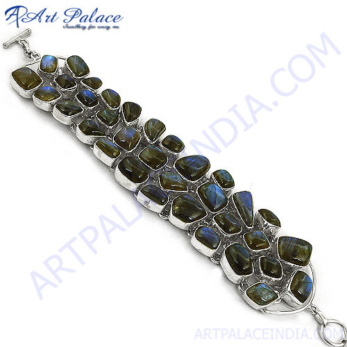 Ravishing Labradorite Ethnic Silver Bracelet