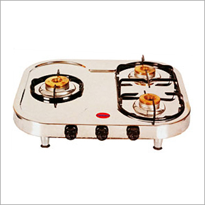 3B Gas Stove - Stainless Steel, 600-700 mm, Silver | 3 Burners, Rust Resistant, Wide Surface, Automatic Ignition
