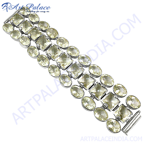 Latest Luxury Style Crystal Silver Bracelet 