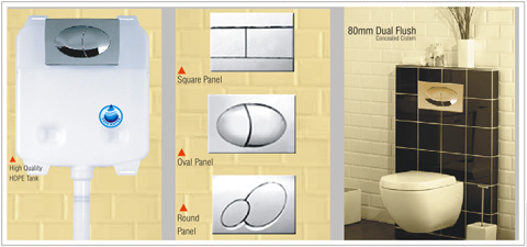 Concealed Cistern - Durable Ceramic | Compact Space-Saving Design, Efficient Water Usage