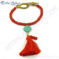 Coral Terquoise  Bead Bracelet