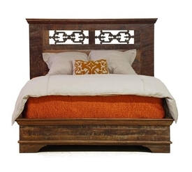Reclaimed Wood Bed Frame With Iron