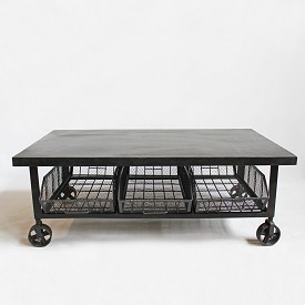 Industrial Iron Cart Coffee Table