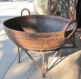 Studded Iron Fire Bowl with Stand