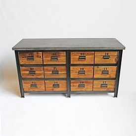 Reclaimed Wood and Iron Chest of Drawers