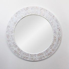 Mother of Pearl Inlay White Mirror