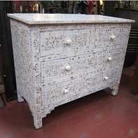 Mother of Pearl Inlay White Dresser