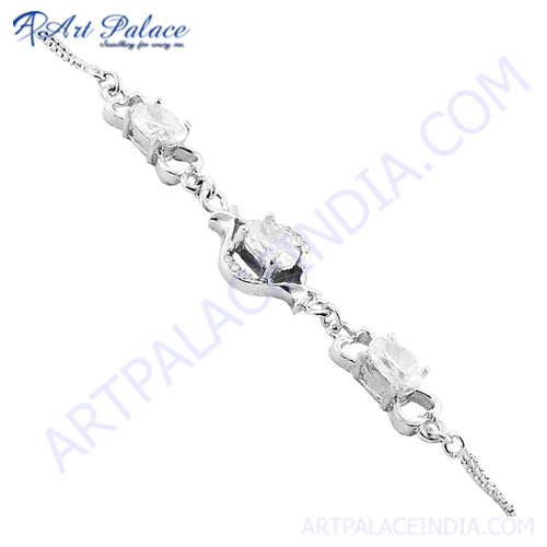 Unique CZ Silver Bracelet