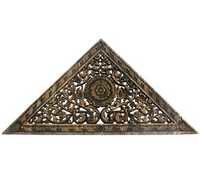 Triangular Carved Wood Panel