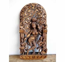 Vintage Teak Carving Rada and Mango