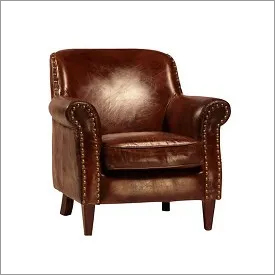 Aged Leather Club Chair