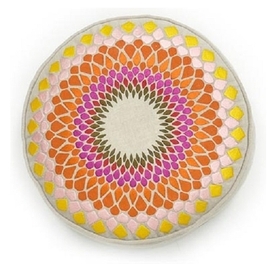 Sunburst Multicolor Embroidered Pillow