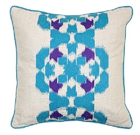Teal And Purple Patterned Pillow