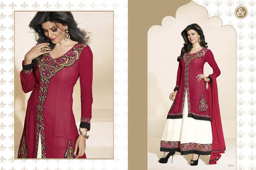 Designer Magenta Embroidered Anarkali Salwar Suit