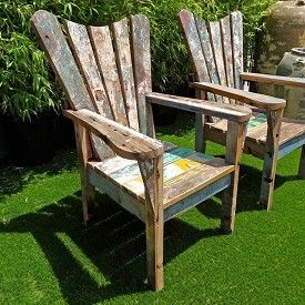 Reclaimed Wood Teak Arm Chair