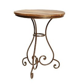 Reclaimed Wood and Iron Bistro Round Table