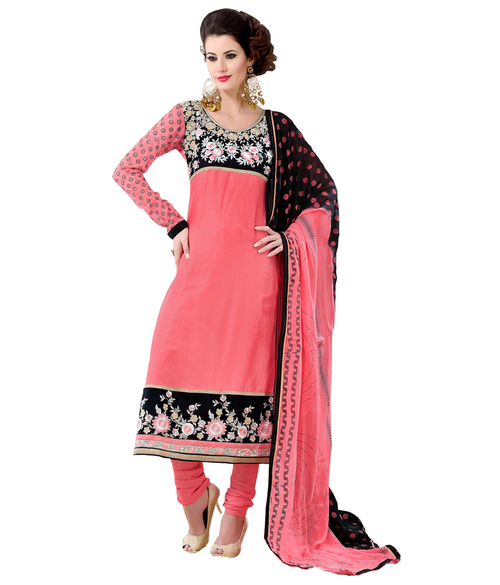Peach Embroidered Salwar Kameez