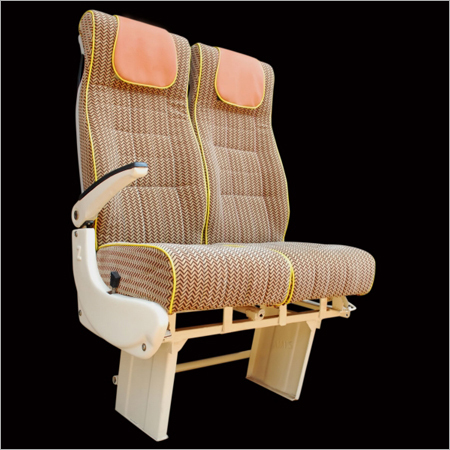 2x3 Semi Delux Bus Seat - Fabric & Metal, 750x500x800 mm, Beige | Durable Seating, Comfortable Ride, Double Seating