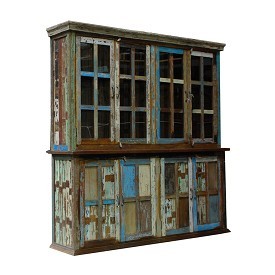 Vintage reclaimed Boat Wood Display Cabinet