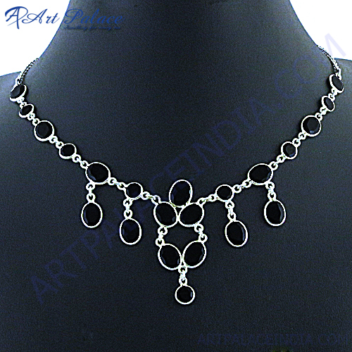 Royal Trade Black Onyx Silver Necklace