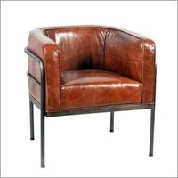 Leather Scoop Club Chair
