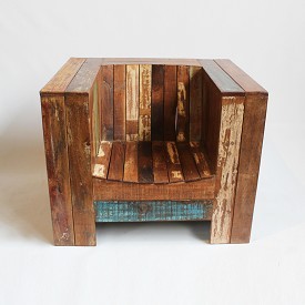 Reclaimed Wood Box Chair