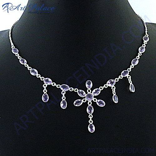 Exclusive Amethyst Silver Necklace 