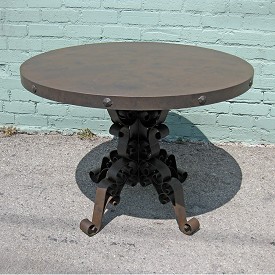 Industrial Iron Round Dining Table Scroll Table By FURNITURE CONCEPTS