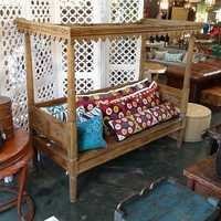 Bawean Carved Teak Canopy Daybed