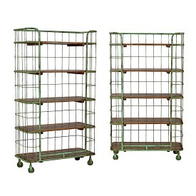 Industrial Iron ad Wood Shelving Unit