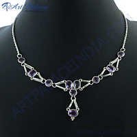 Best Selling  Silver Amethyst Necklace 