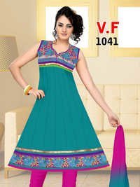 Pink And Sky Blue Readymade Ladies Salwar Suits