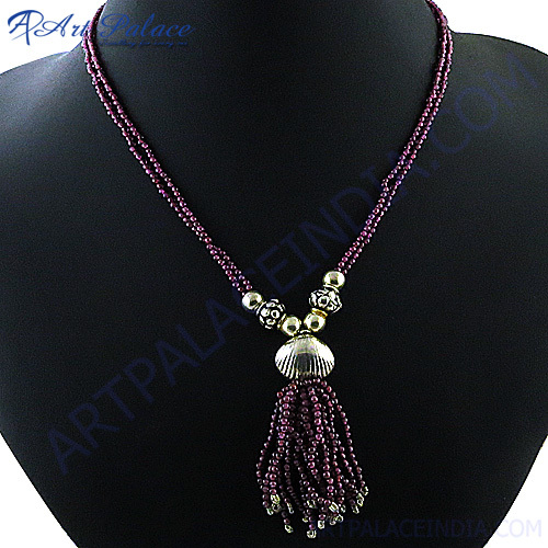 Latest Luxury Garnet Silver Necklace