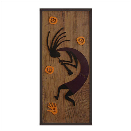MODERNART - Synthetic Frame 8"x15", Brown Wood Texture | Embossed Musician Design, Modern Style