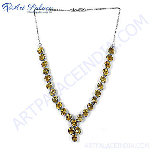 New Fashionable Citrine silver Necklace