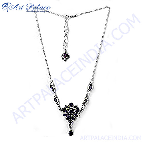 Impressive Multi Stone Silver Necklace