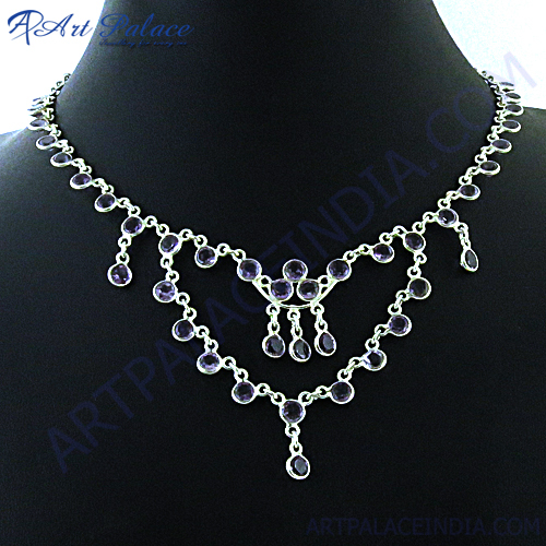 Royal Trade Amesthyst Silver Necklace