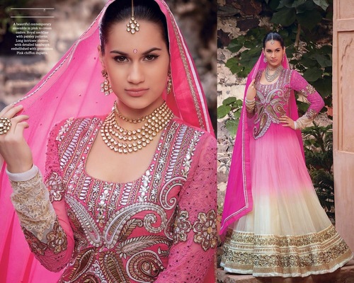 Beautiful Maroon & Cream Outfit Dress