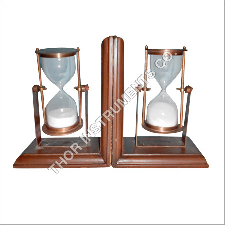 Vintage/Antique Wooden Sandtimer Bookend Marion