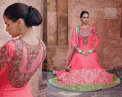 Superb Violet Red Designer Outfit Dresses