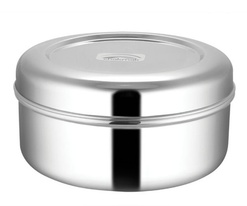 Neelam Dabbi 6x9 - Stainless Steel, 6x9 Inches, Round | Durable Steel, Airtight Snap-On Lid, Polished Finish