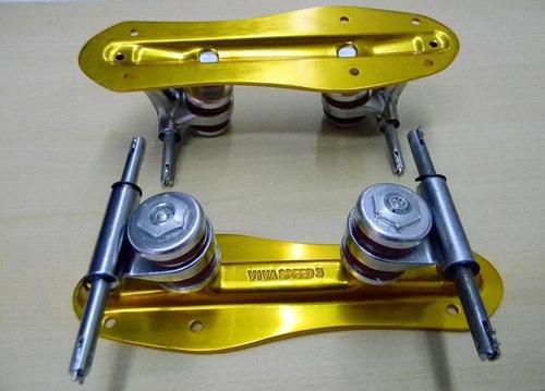 Quad Speed Skates Plates - Metal, 7-8 Inch, Golden Color | Resistant to Cracks, Sturdy, Corrosion Resistance, Perfect Finish