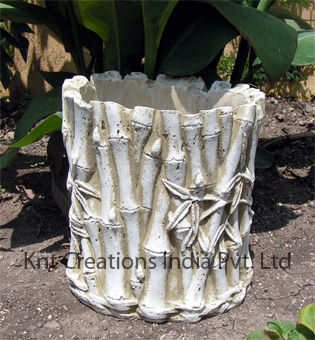 White Bamboo Planter