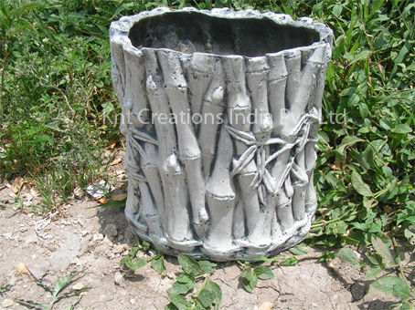 Grey Bamboo Planter