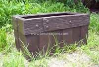 Barrel Wood Rectangular Planter
