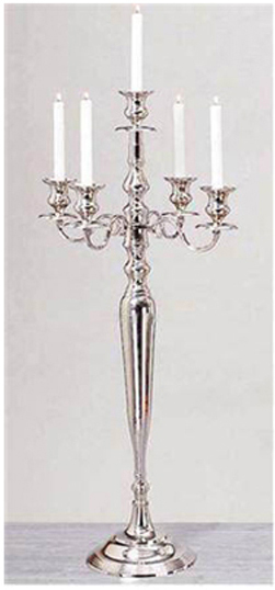 Silver Coated Modern Candle Stand